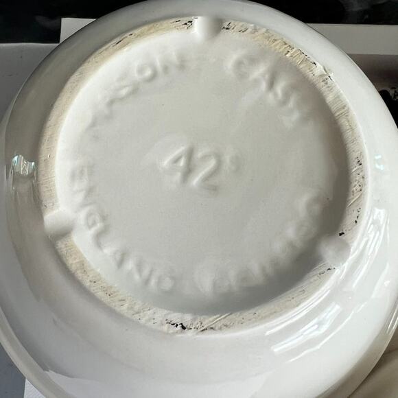 Mason Cash Bowl Set of 3 42s 54s Cream Off White English Pudding Vtg - Picture 6 of 11